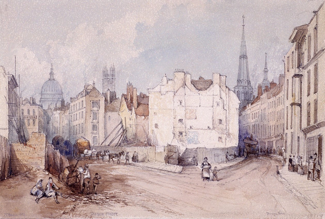 Cannon Street, Lontoo, 1851 tekijältä Thomas Colman Dibdin