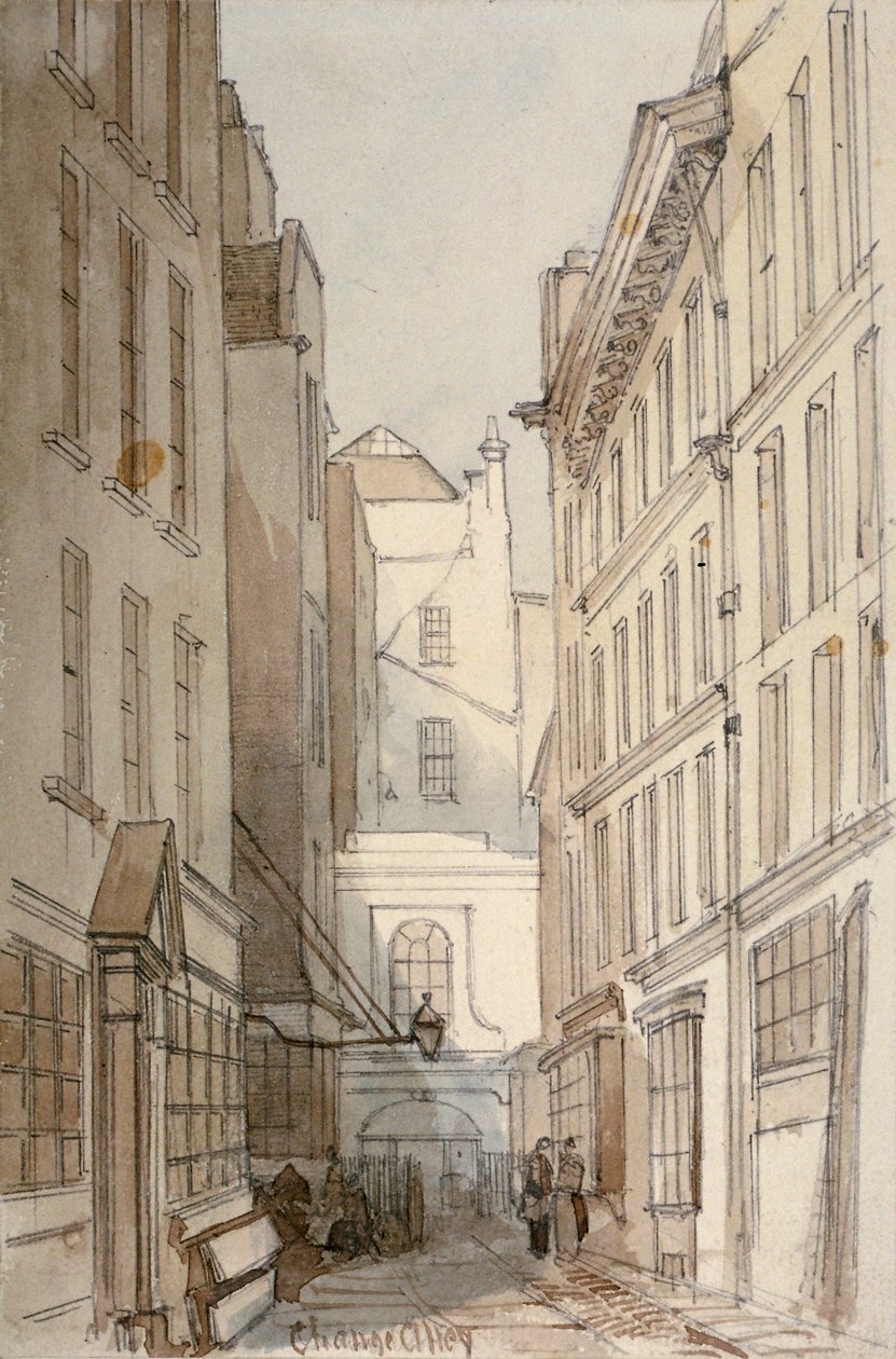 Change Alley, Lontoon kaupunki, 1850 tekijältä Thomas Colman Dibdin