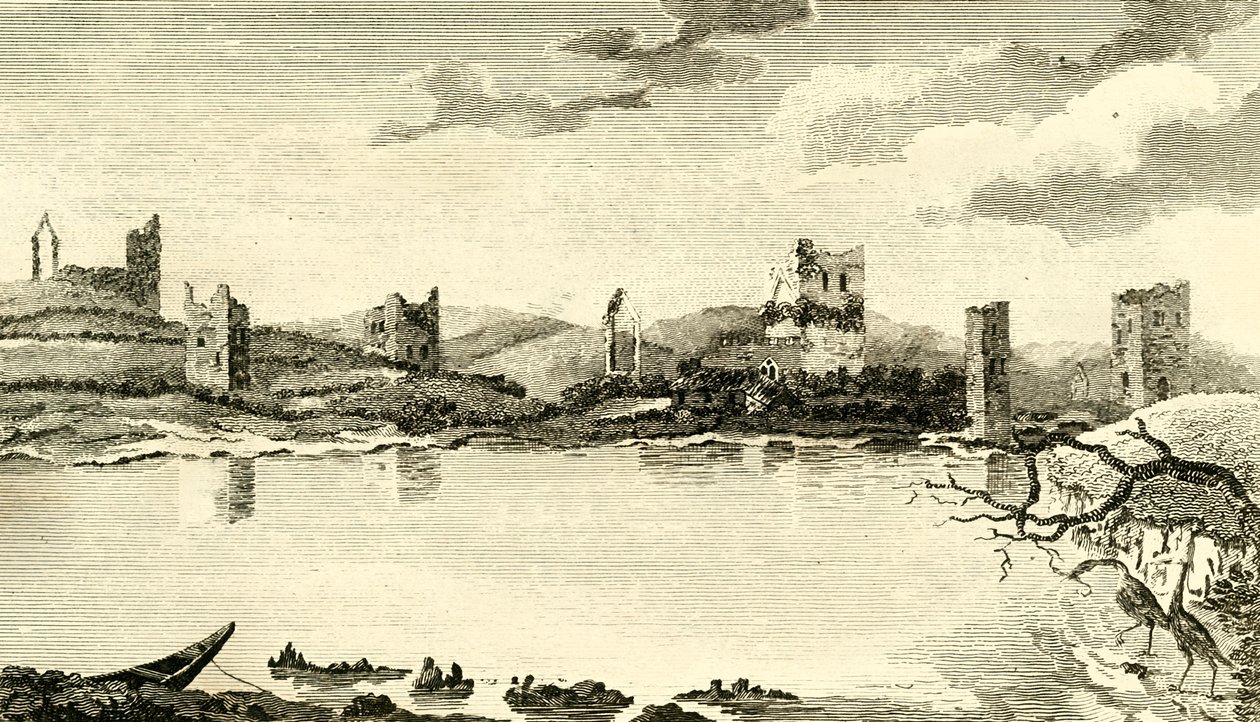 N. View of the Ruins of Clomines, Co. Wexford, 1791. tekijältä Thomas Cook