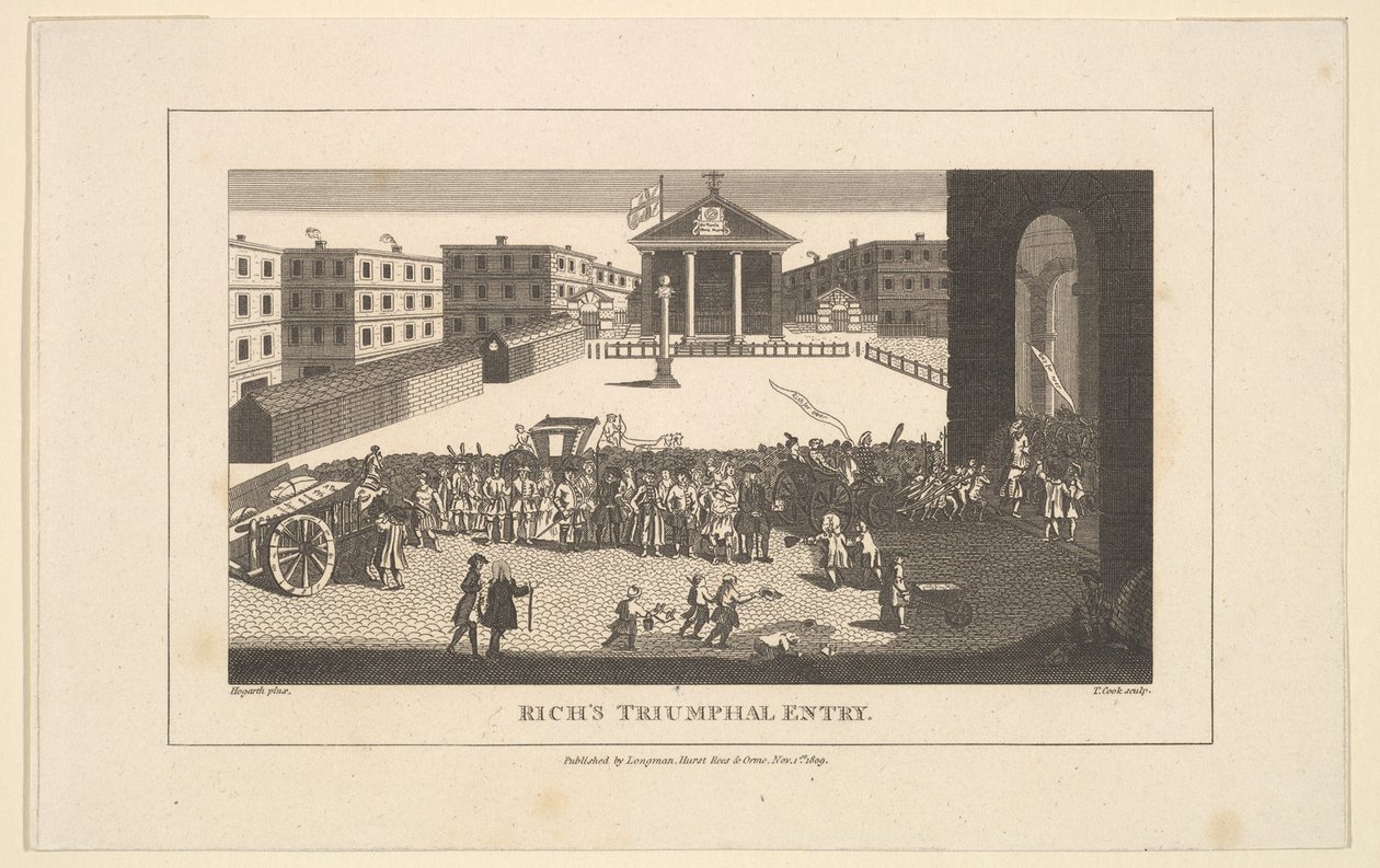 Richs Glory eli Hänen voittoisa pääsy Covent Gardeniin, joulukuuta 1732, 1. marraskuuta 1809. tekijältä Thomas Cook