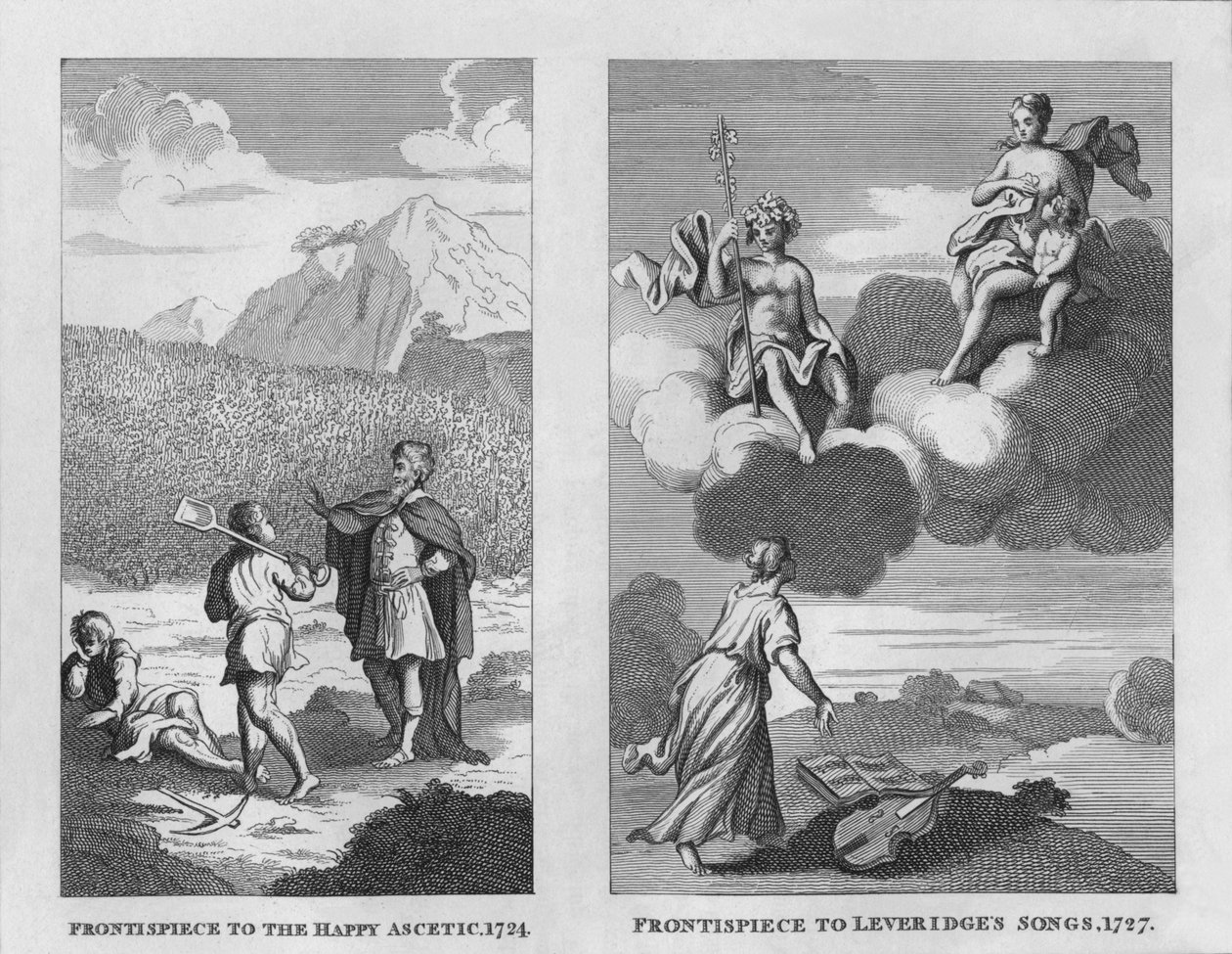 The Happy Ascetic, 1724, ja Leveridges Songs, 1727, 1809, 1827. tekijältä Thomas Cook