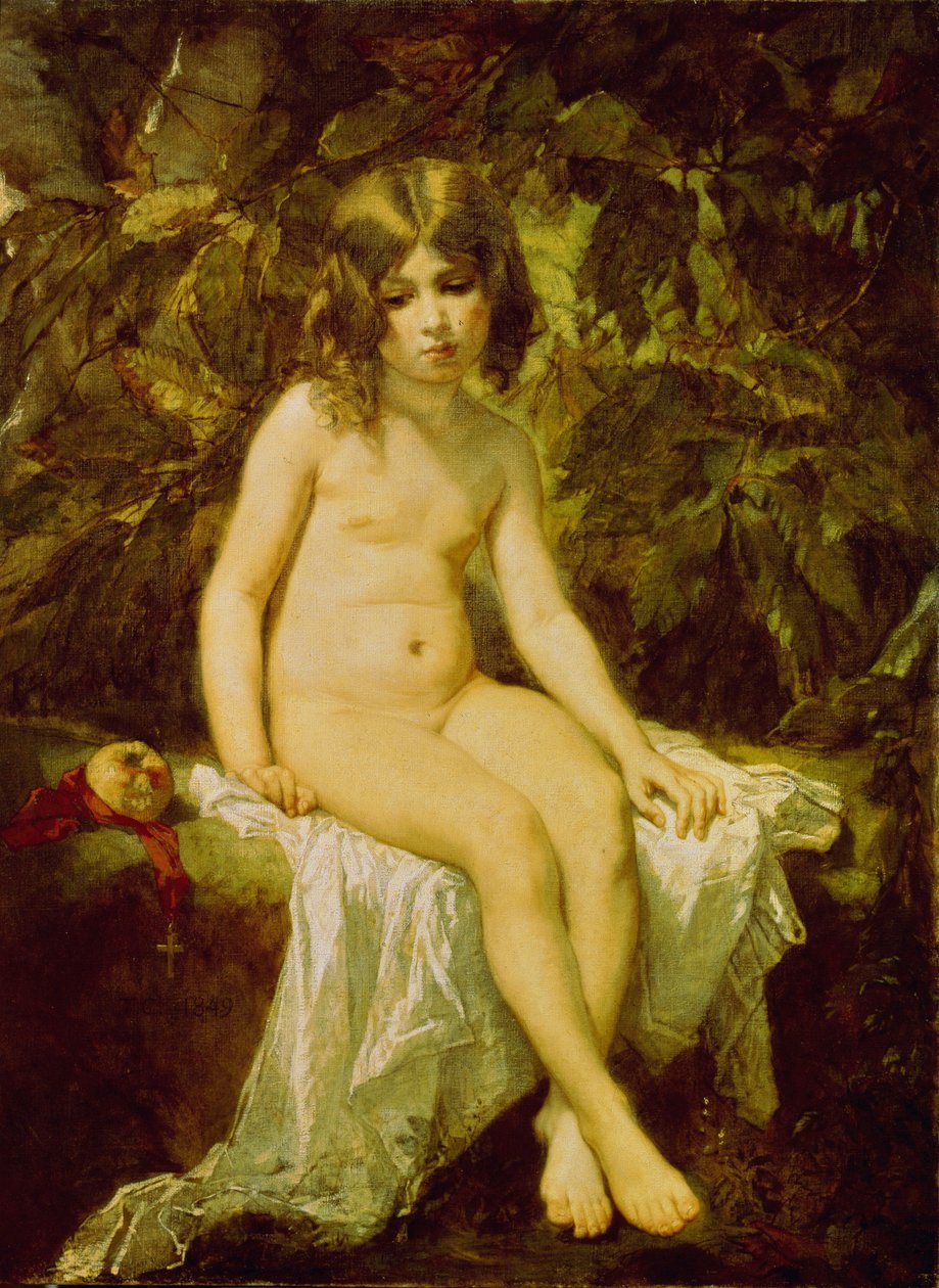 Pikku uimari. Thomas Couturen (1815-1879) maalaus öljy kankaalle tekijältä Thomas Couture