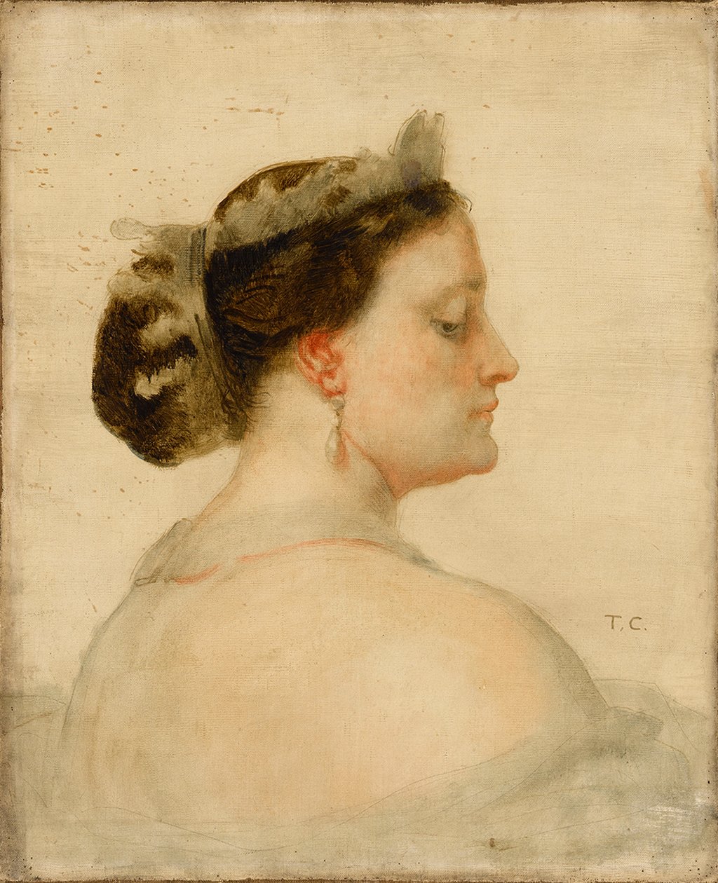 Muotokuva Mathilde Bonapartesta 1820-1904, Ranskan prinsessa tekijältä Thomas Couture