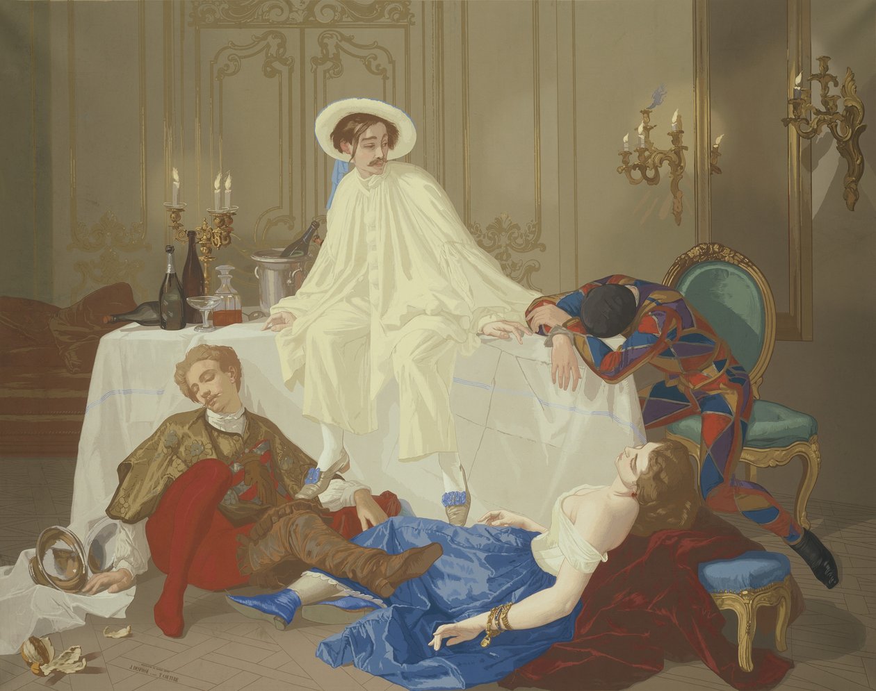 Naamioballin jälkeinen ehtoollinen, n. 1855 tekijältä Thomas Couture