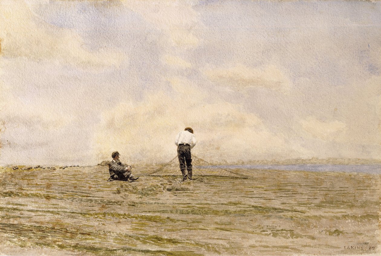 Verkon korjaaminen, 1882 tekijältä Thomas Cowperthwait Eakins