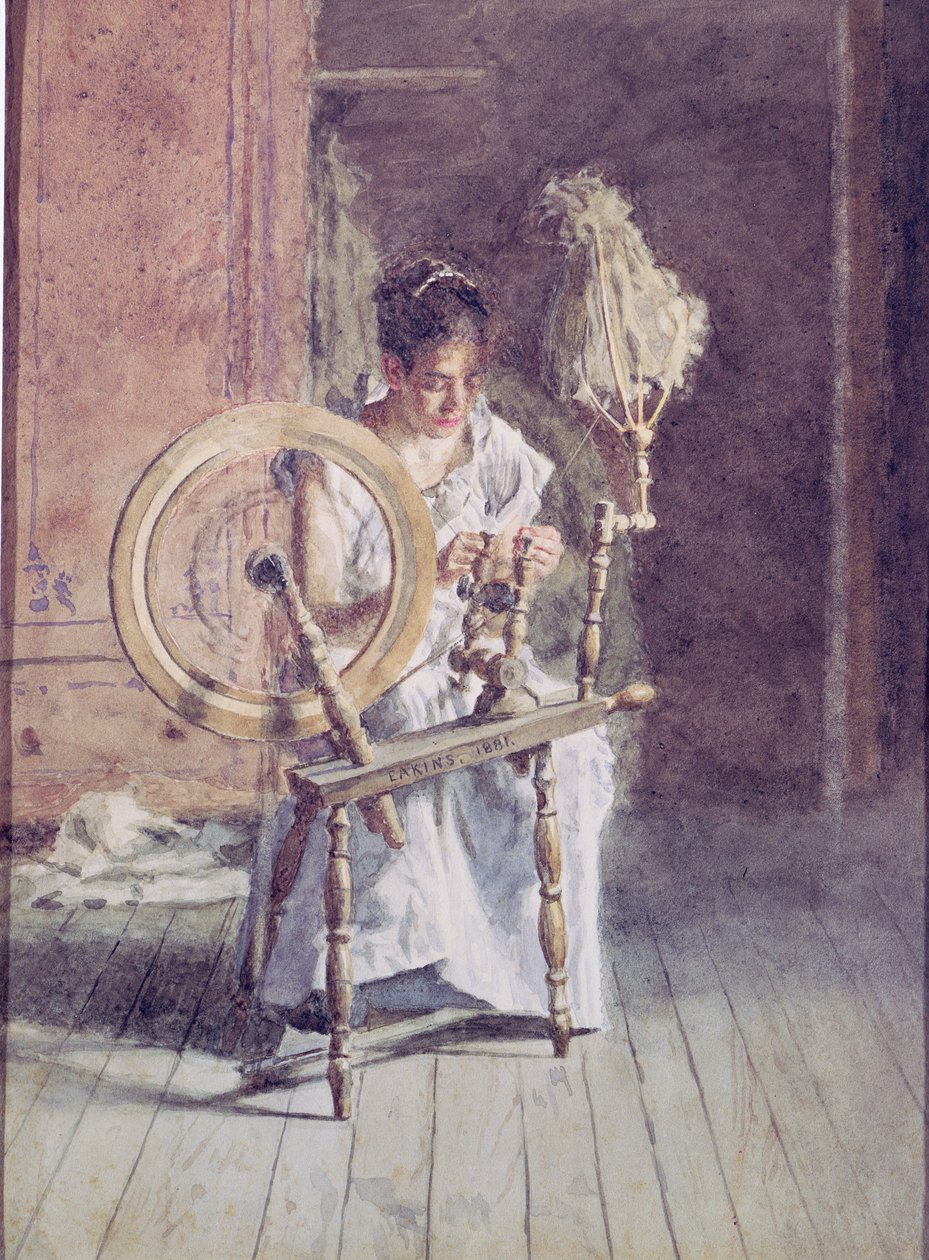 Spinning, 1881 tekijältä Thomas Cowperthwait Eakins