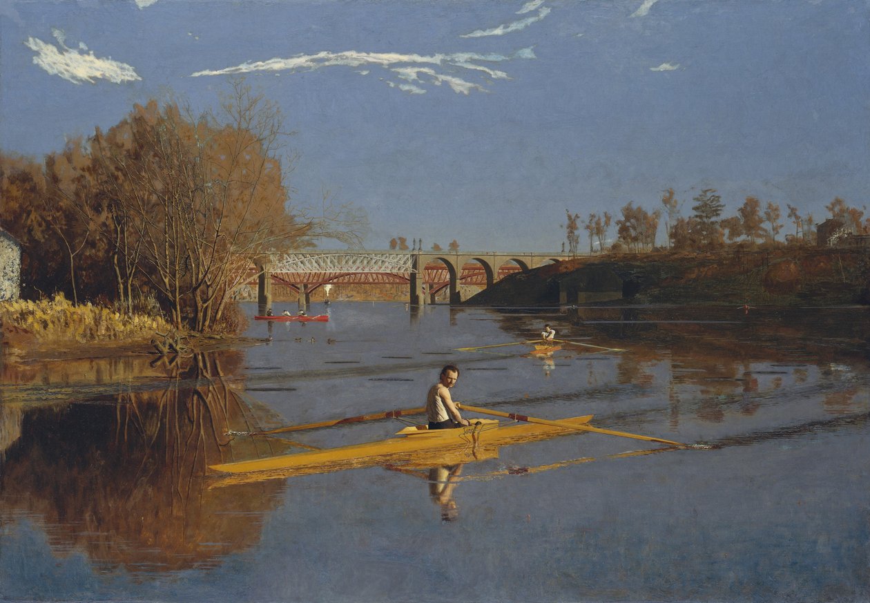 Mestari kaksinpyöreä (Max Schmitt yksikärjessä) tekijältä Thomas Cowperthwait Eakins