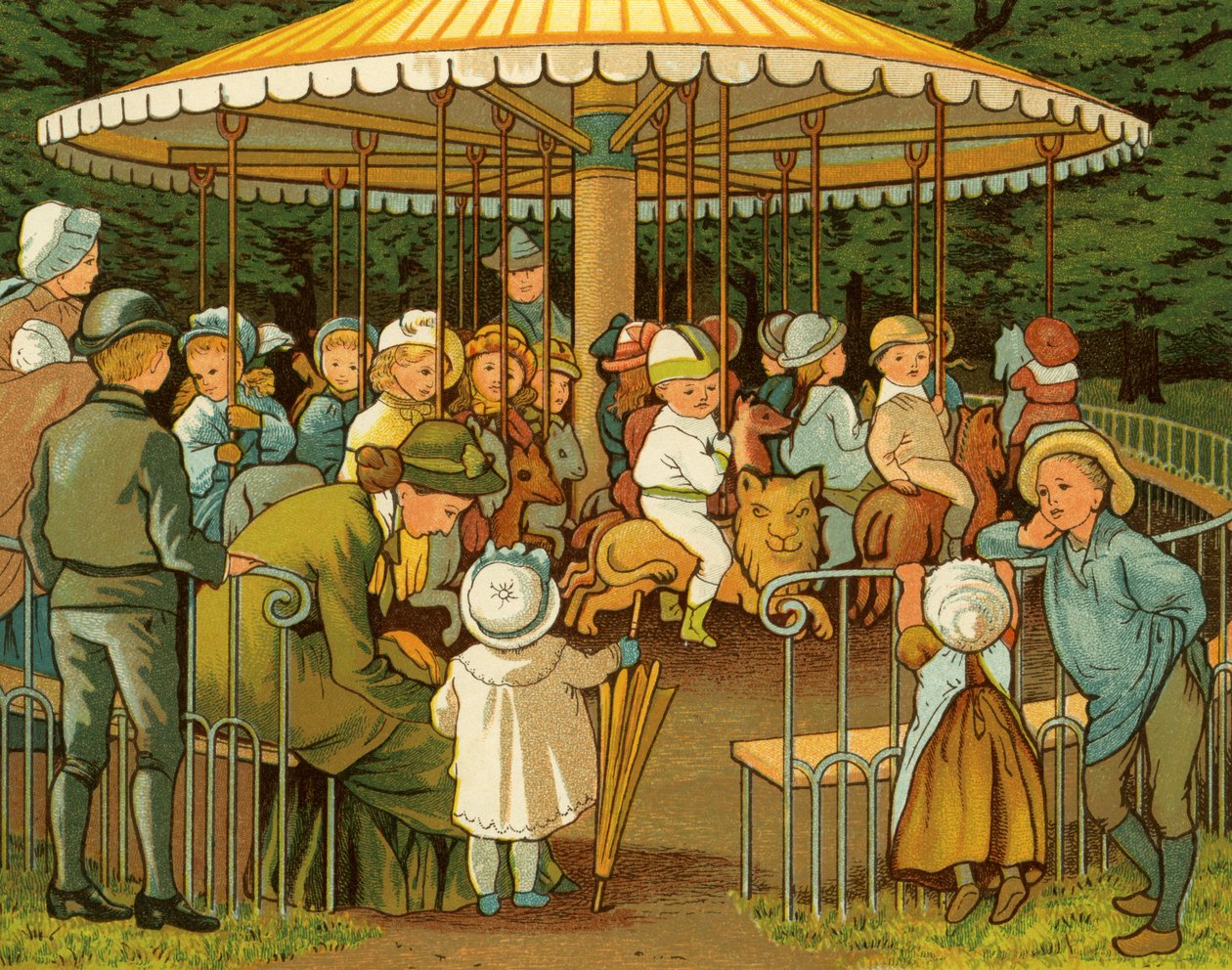 Merry go round tai karuselli Pariisissa, Champs Elysees tekijältä Thomas Crane