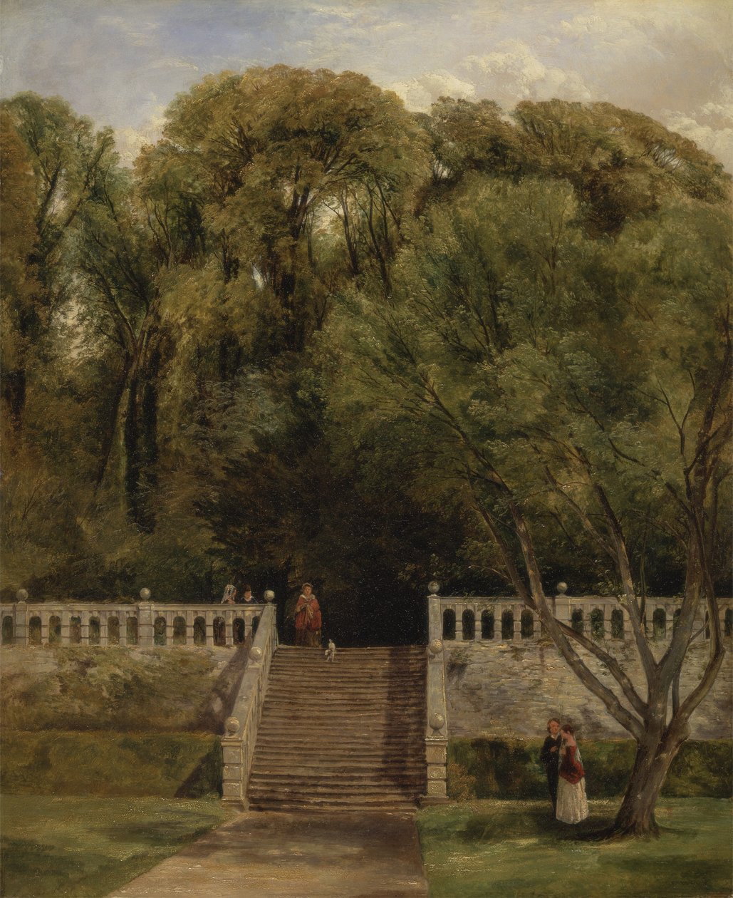Terassilla Haddon Hallissa, Derbyshiressä tekijältä Thomas Creswick