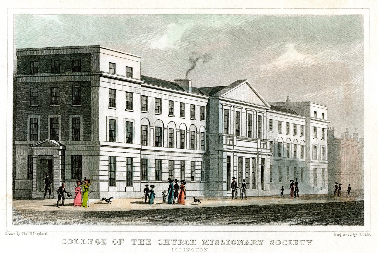 College of the Church Missionary Society, Islington, Lontoo, 1827. tekijältä Thomas Dale