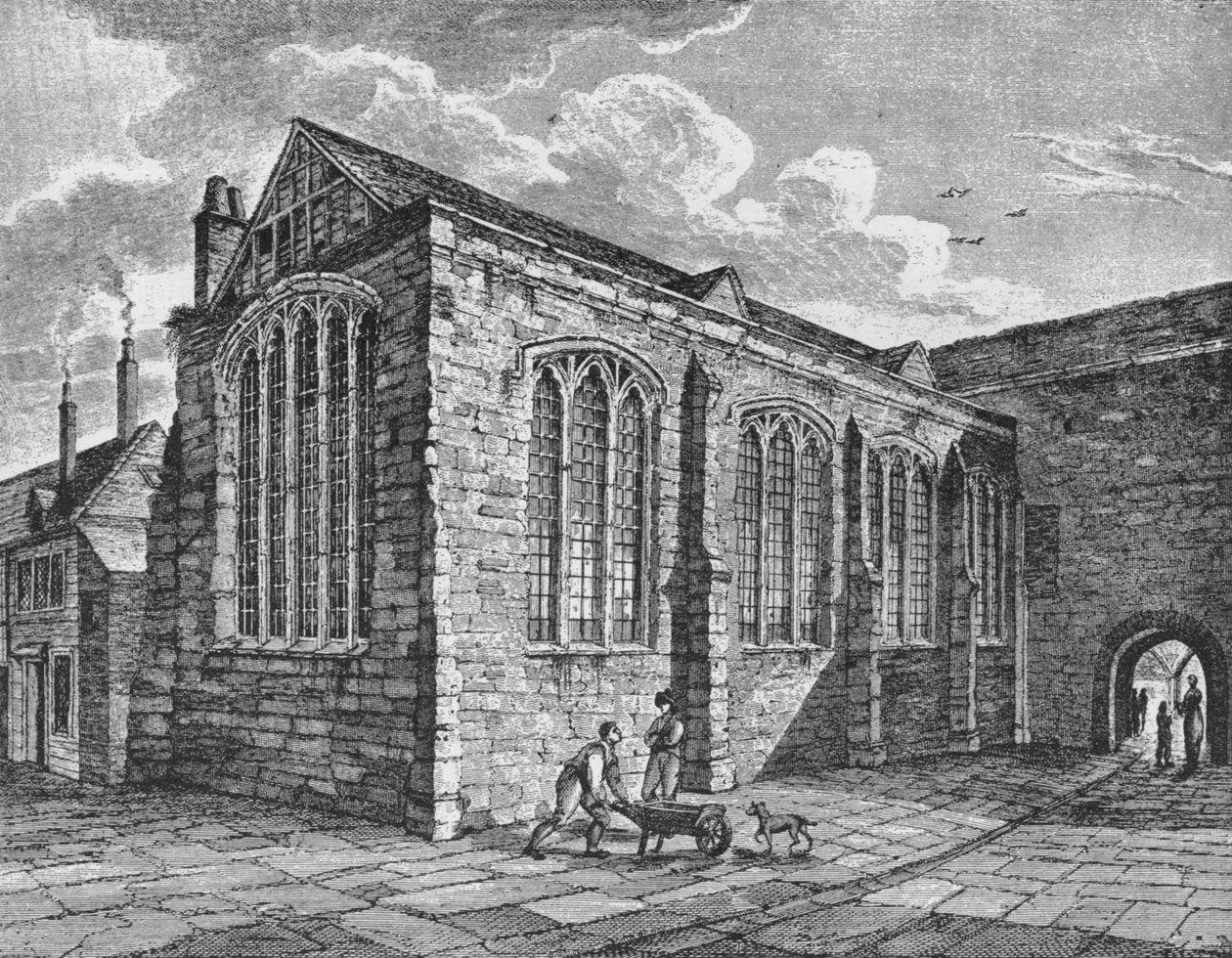 Koillisnäkymä Pyhän Kolminaisuuden kappelista, Leadenhall, Lontoon kaupunki, c1825 1906 tekijältä Thomas Dale