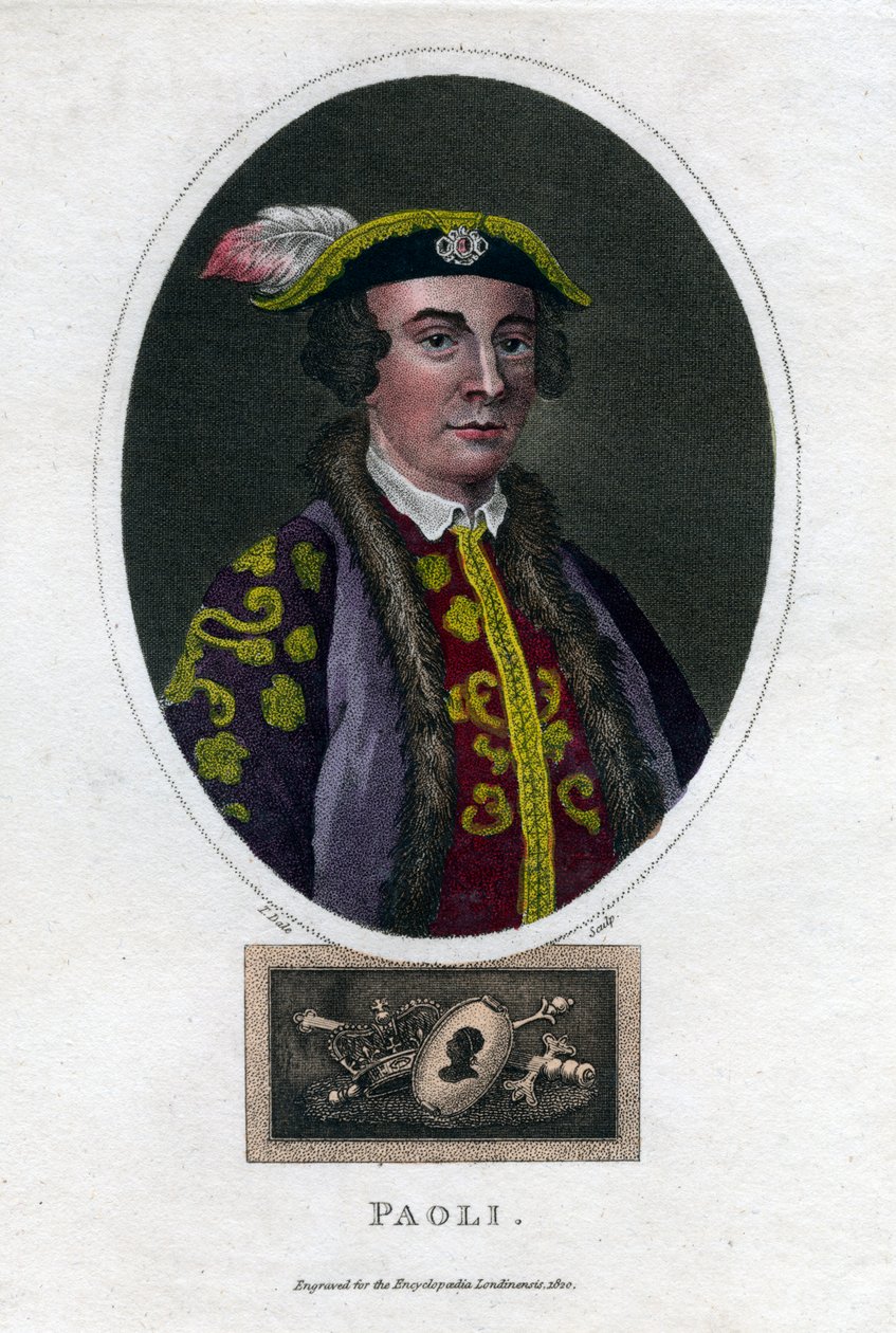 Pascal Paoli, 1700-luvun Korsikan kenraali ja patriootti, 1820. tekijältä Thomas Dale