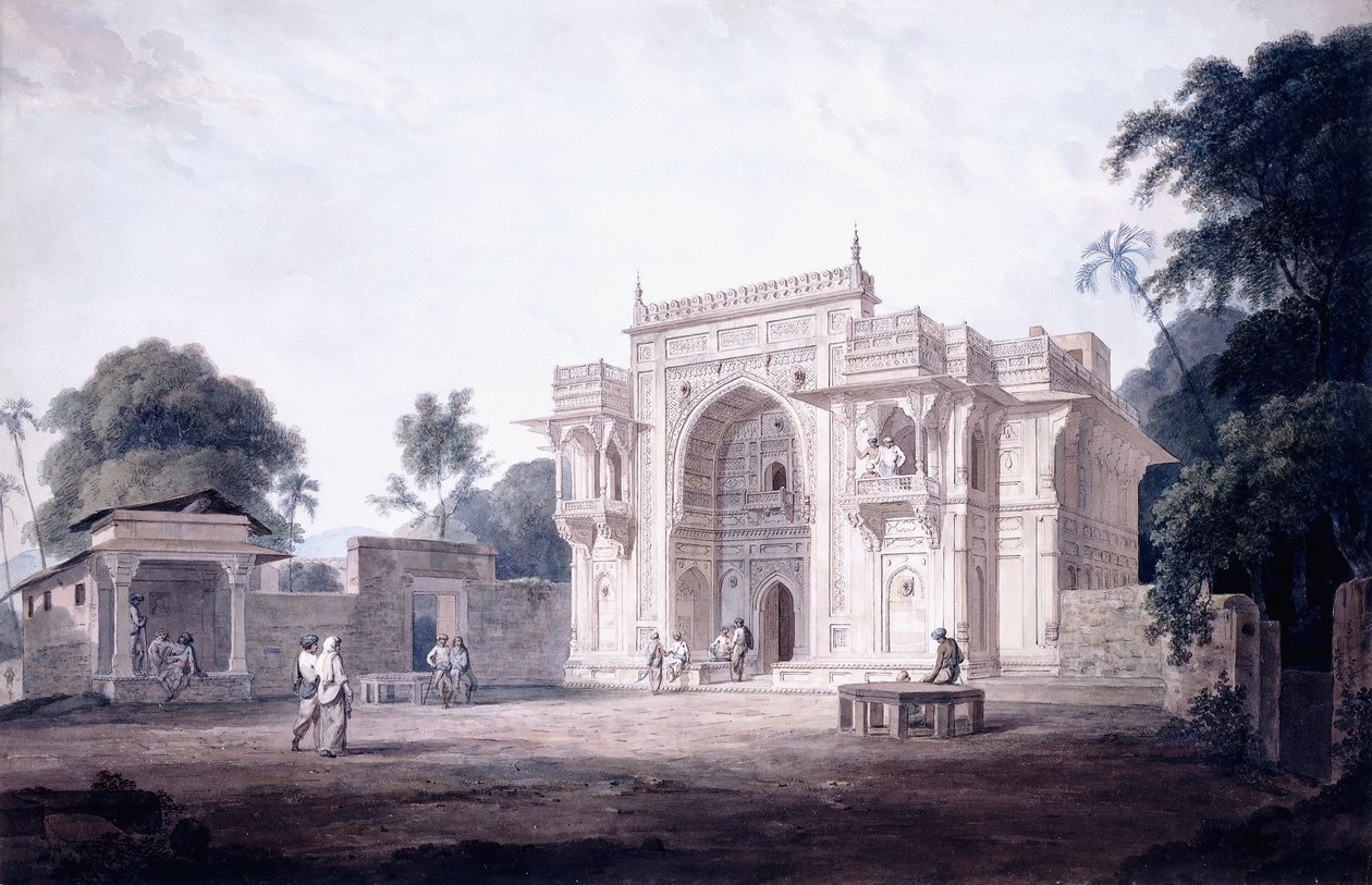 Moskeijaan johtava portti, Chunargarh, Uttar Pradesh, S. 1789-90 tekijältä Thomas Daniell