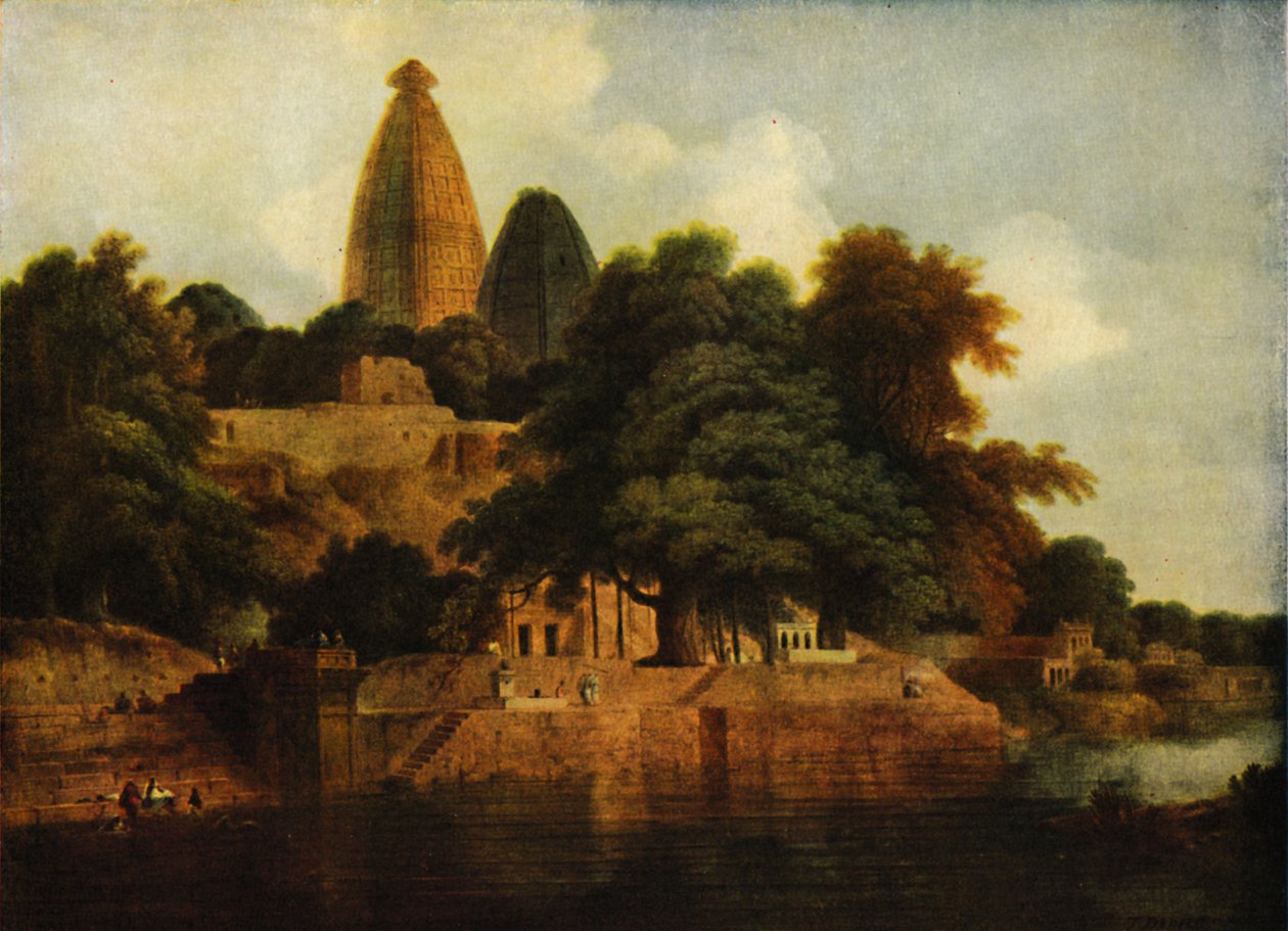 Hindutemppeli Bindrabundissa Jumnalla, 1797, 1922. tekijältä Thomas Daniell