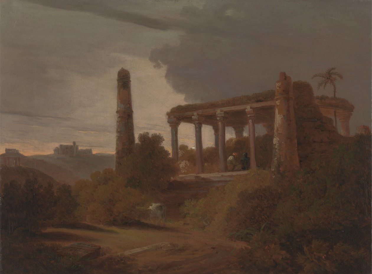 Paisagem indiana com templo Ruinsfinnish tekijältä Thomas Daniell