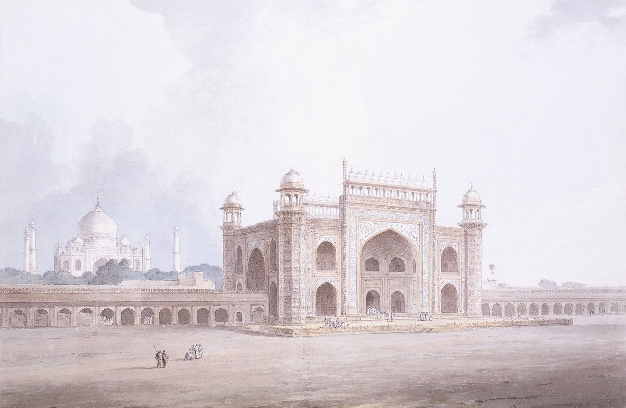 Taj Mahalin portti, Agra, Uttar Pradesh, tekijältä Thomas Daniell
