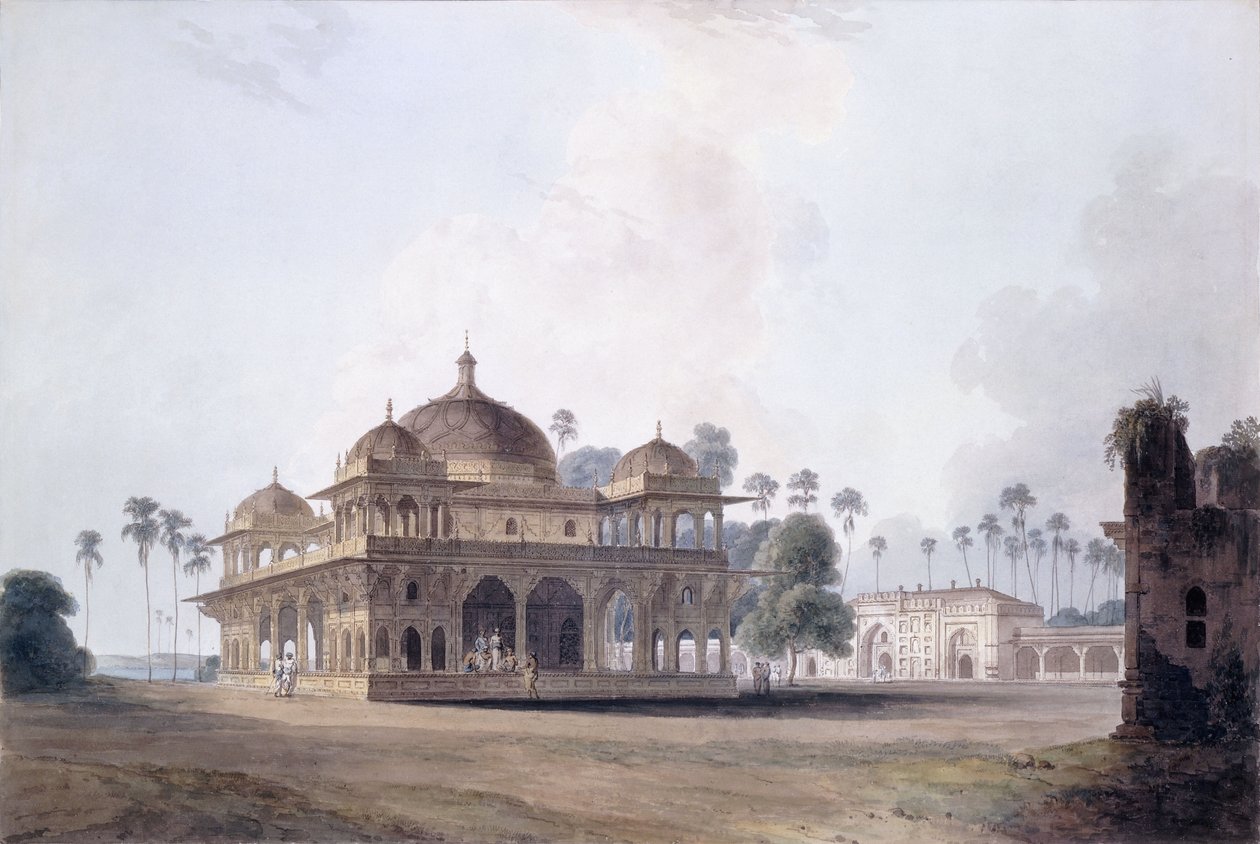 Makhdum Shah Daulatin mausoleumi, Maner, Bihar, n. 1788-1796 tekijältä Thomas Daniell