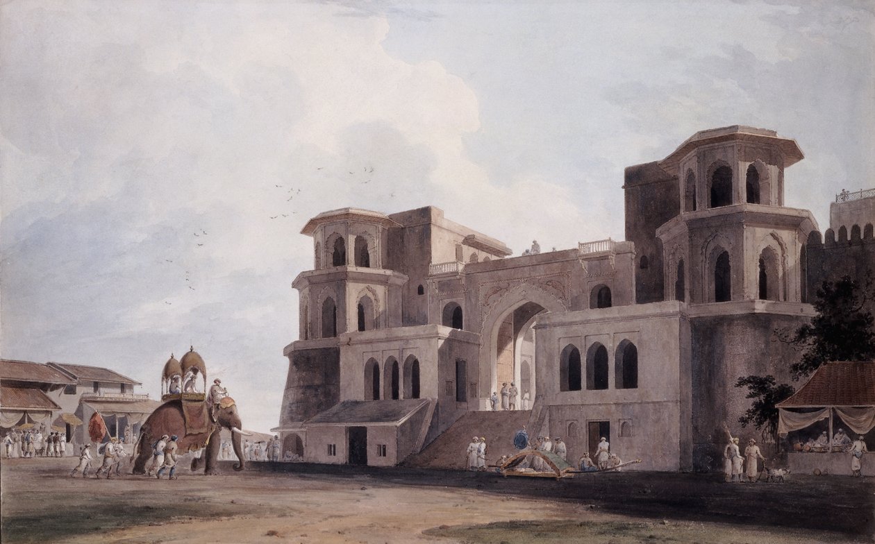 Panch Mahal Gate, Lucknow, Uttar Pradesh, n. 1789 tekijältä Thomas Daniell