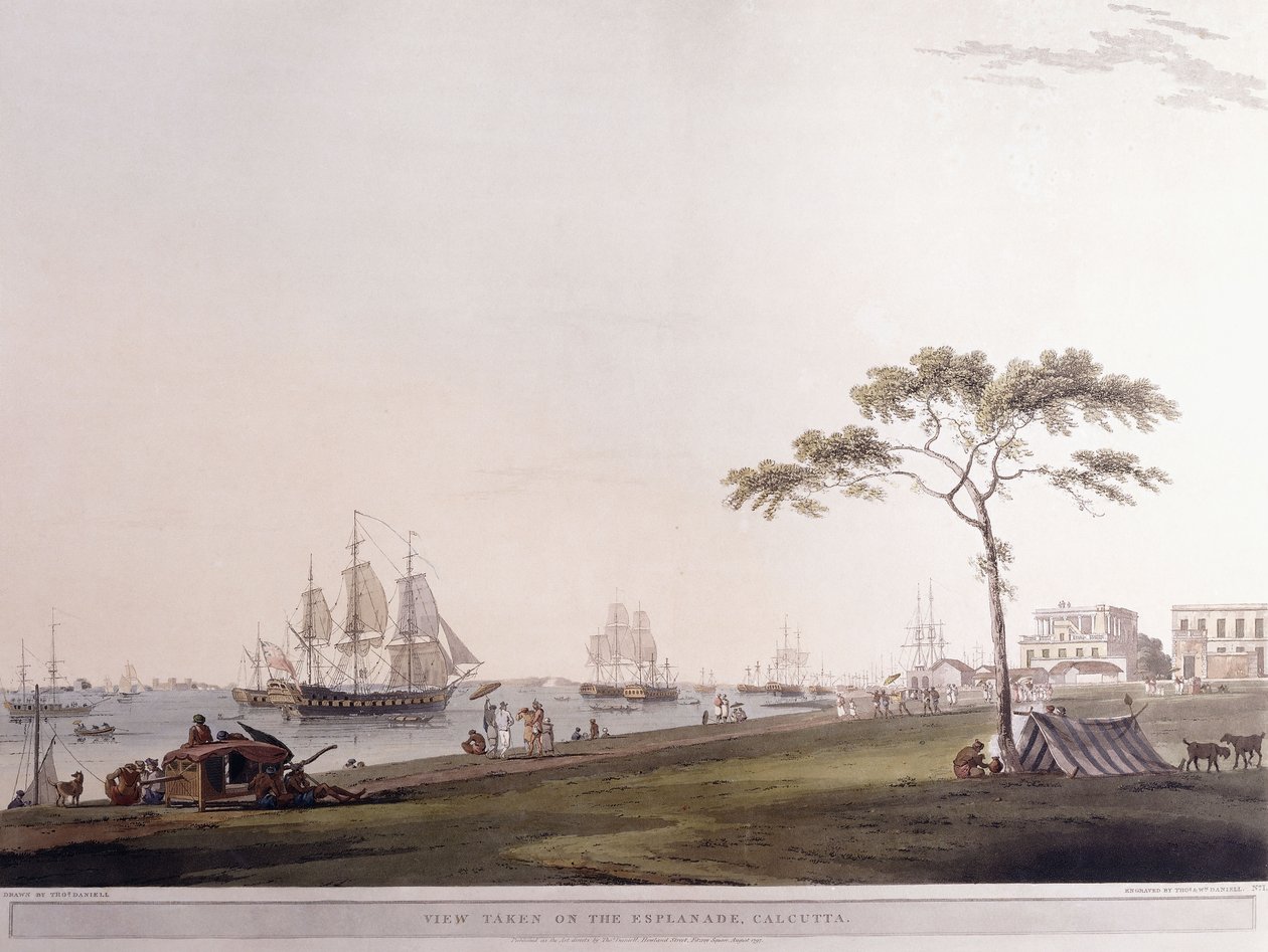 Näkymä Esplanadilta, Kalkutta, 1797 tekijältä Thomas Daniell