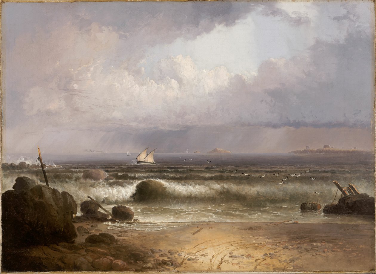 Coming Squall Nahant Beach kesäsuihkulla, 1835. tekijältä Thomas Doughty