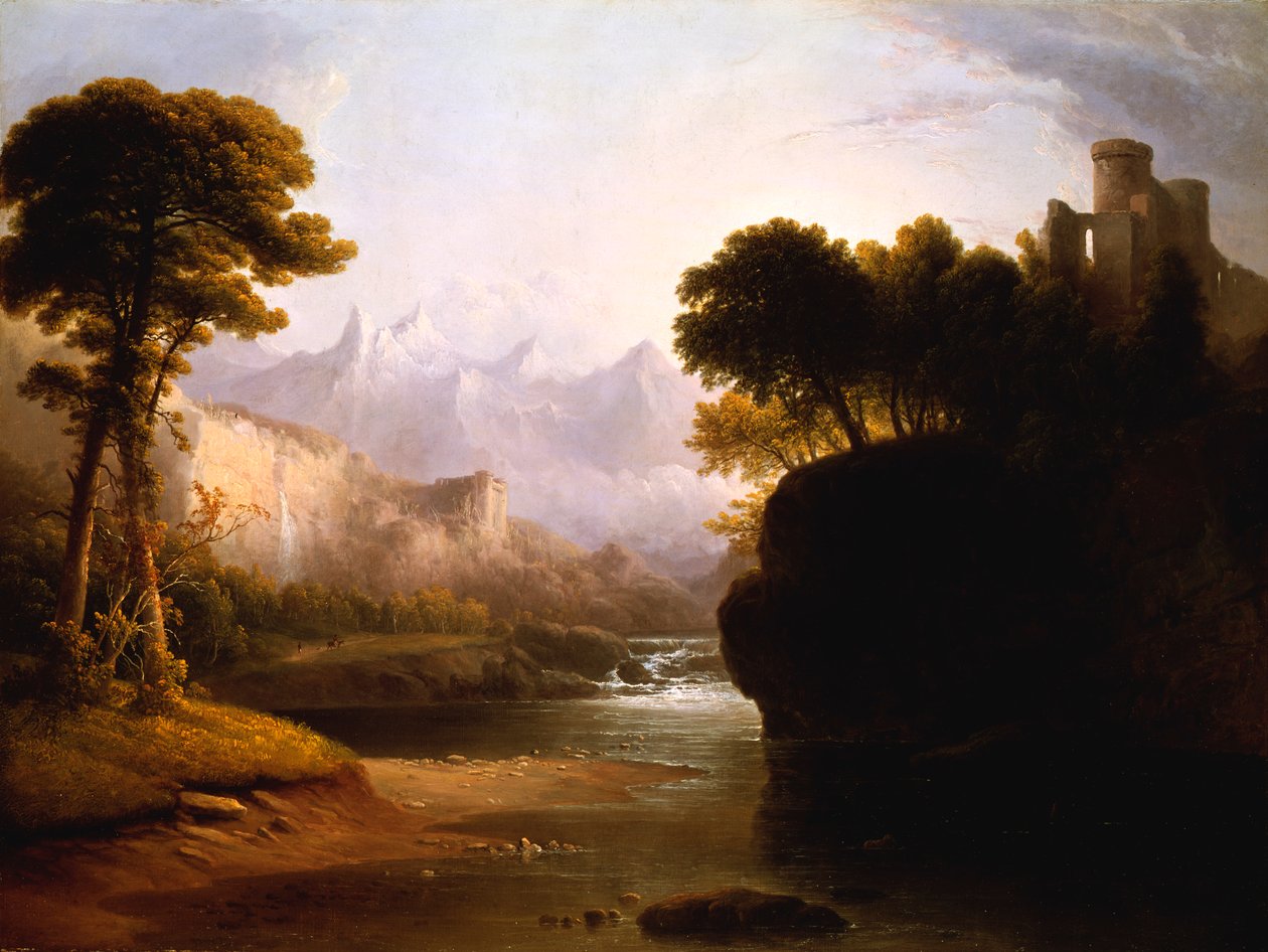 Fantastinen maisema, 1834. tekijältä Thomas Doughty