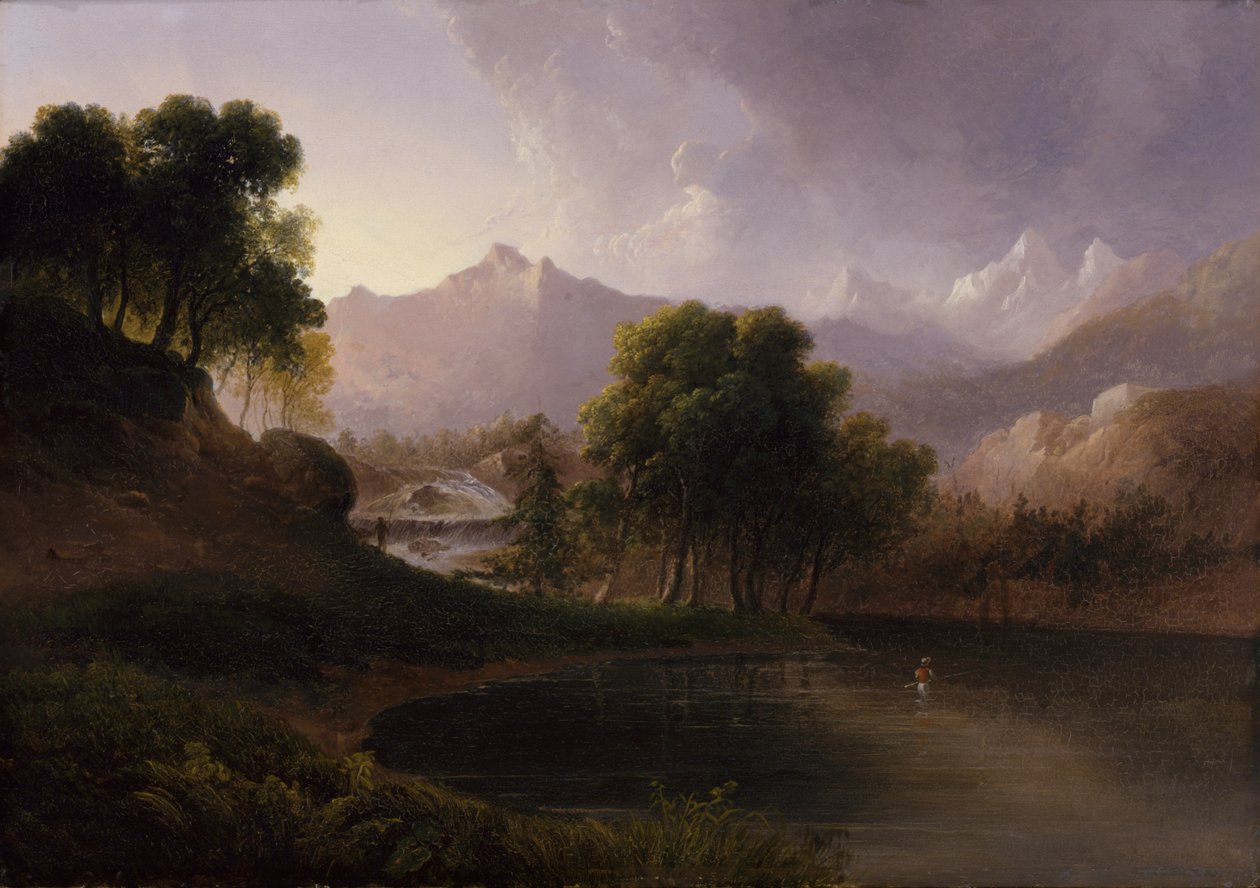 Maisema puron ja vuorten kanssa, 1833. tekijältä Thomas Doughty