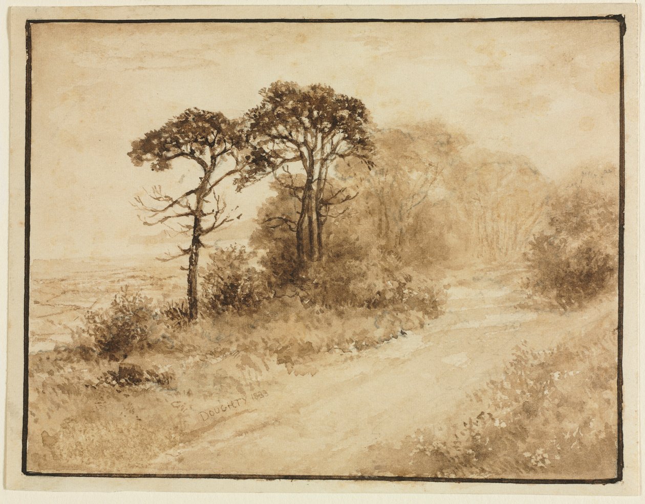 Maisema mutkaisella tiellä, 1833. tekijältä Thomas Doughty