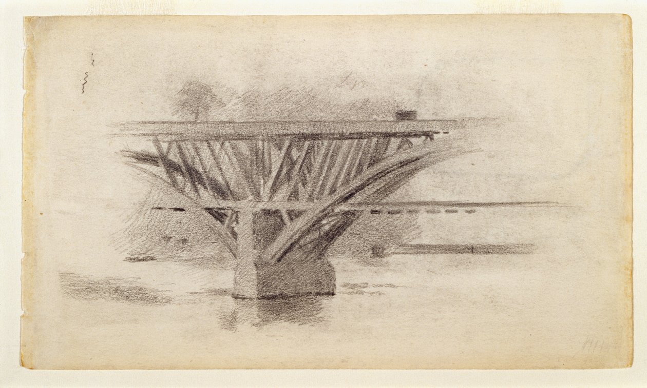 Piirros Girard Avenuen sillasta / Verso-luonnos airoista tekijältä Thomas Eakins