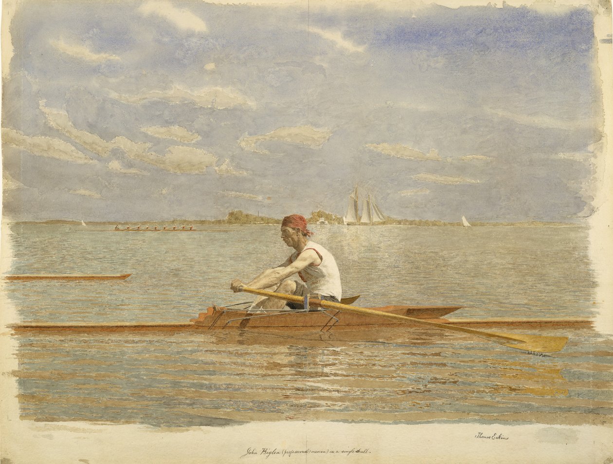John Biglin yksikärjessä, n. 1873. tekijältä Thomas Eakins