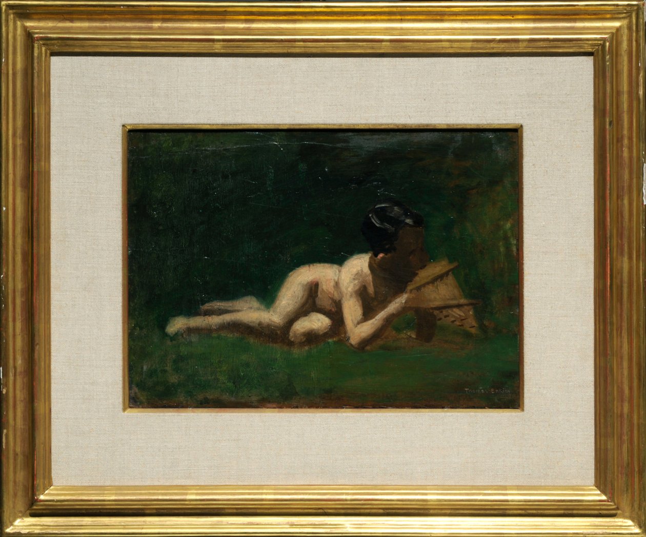 Luonnos teokseen ”Arcadia” - makuulla olevasta pojasta tekijältä Thomas Eakins