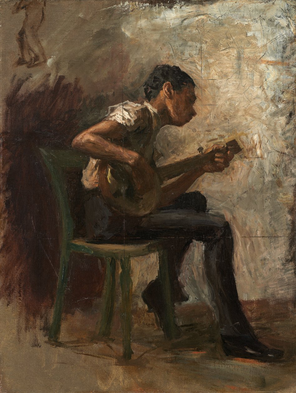 Study for black Boy Dancing: The Banjo Player, n. 1877 (öljy kankaalle pahville) tekijältä Thomas Eakins