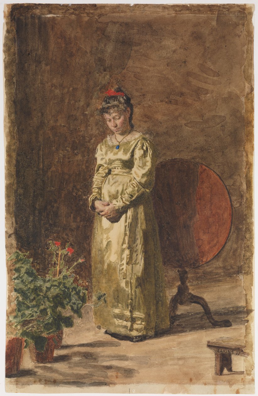 Mietiskelevä nuori tyttö tekijältä Thomas Eakins