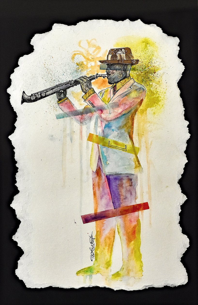 Power Player, 2017 (sekatekniikka paperille) tekijältä Thomas Elias Lockhart