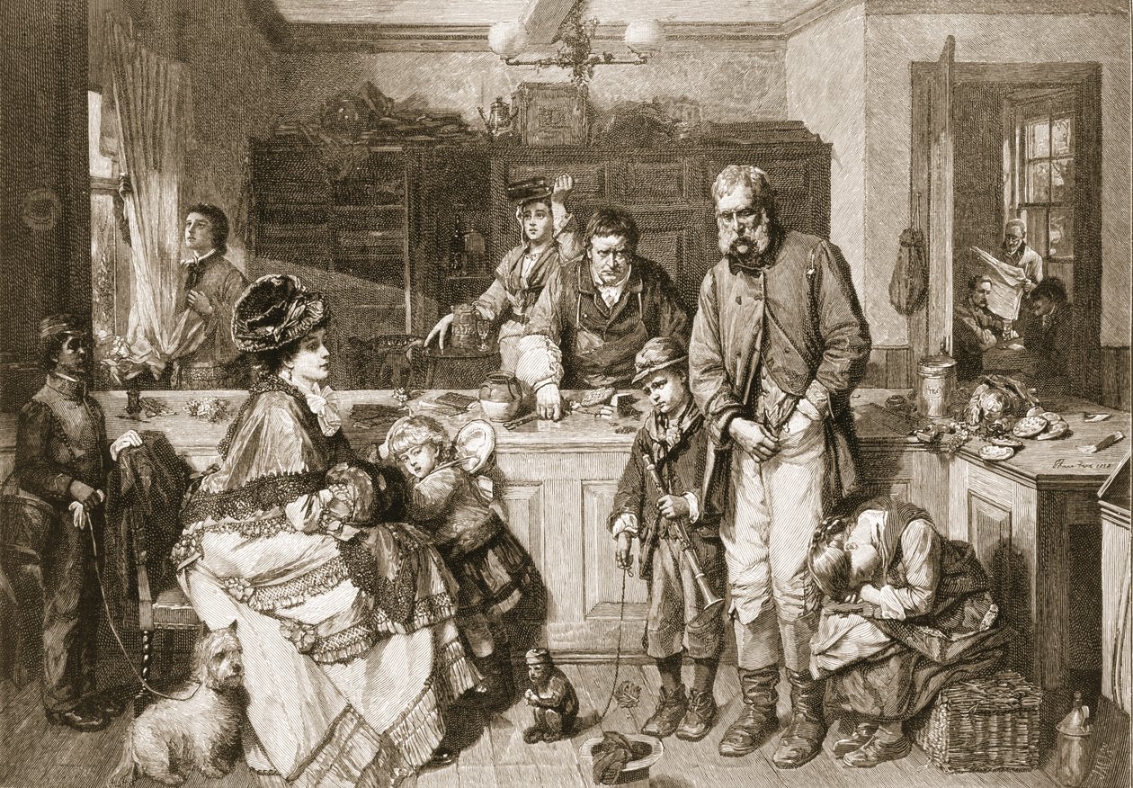Kädestä suuhun – Hän oli yksi harvoista, joka ei kerjäänyt, pubi. 1879. tekijältä Thomas Faed