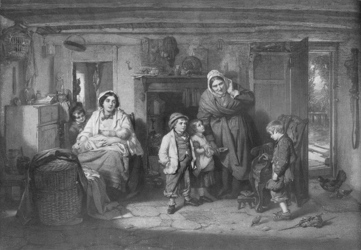 The Mitherless Bairn, c1893, 1911 tekijältä Thomas Faed