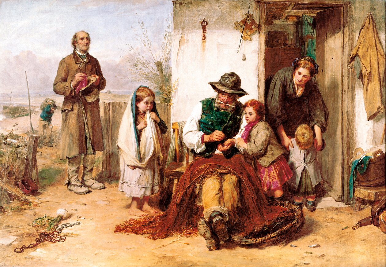 "Köyhä, köyhän miehen ystävä" Thomas Faedin maalaus (1826-1900) tekijältä Thomas Faed