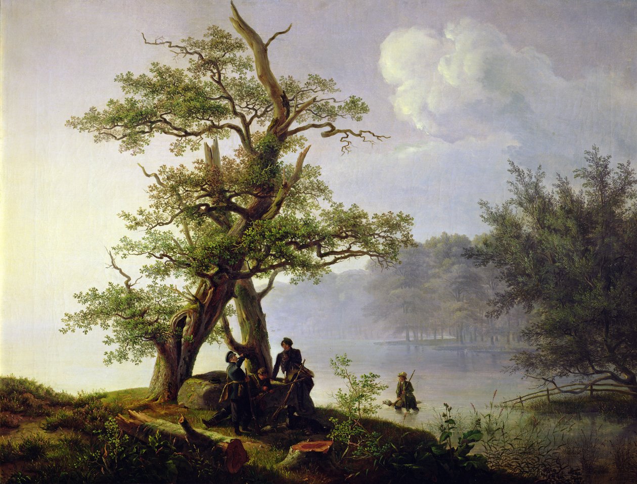 Vesilintujen metsästys, 1828 tekijältä Thomas Fearnley