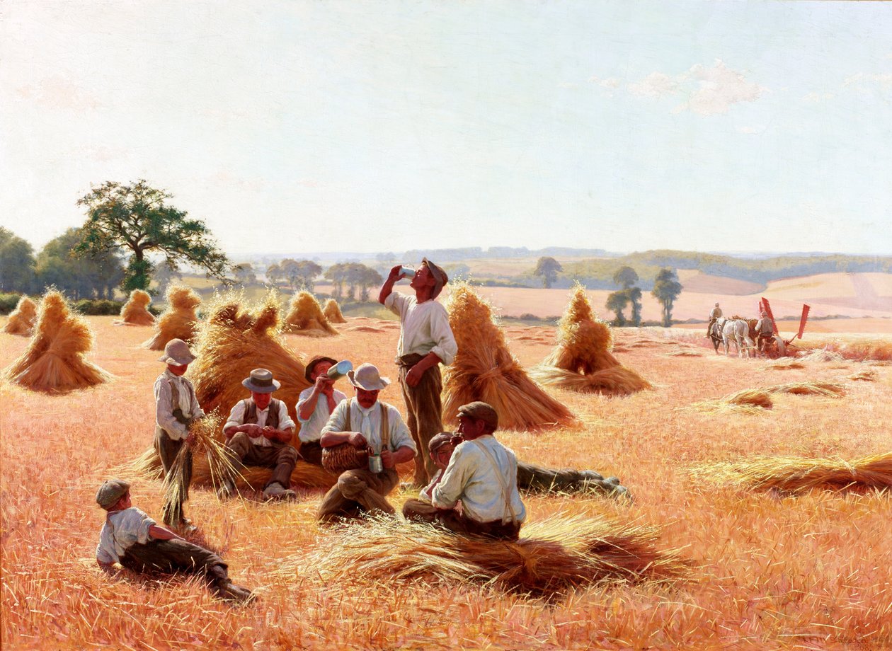 Harvesterit lepäävät, 1898 tekijältä Thomas Frederick Mason Sheard