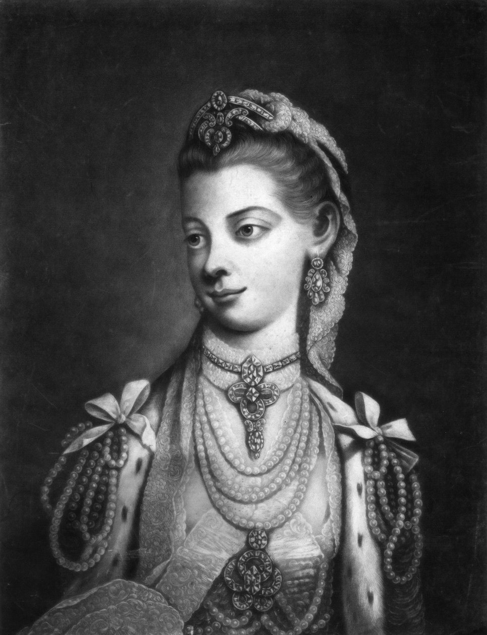 Charlotte, Ison-Britannian kuninkaan George III:n kuningatar puoliso tekijältä Thomas Frye