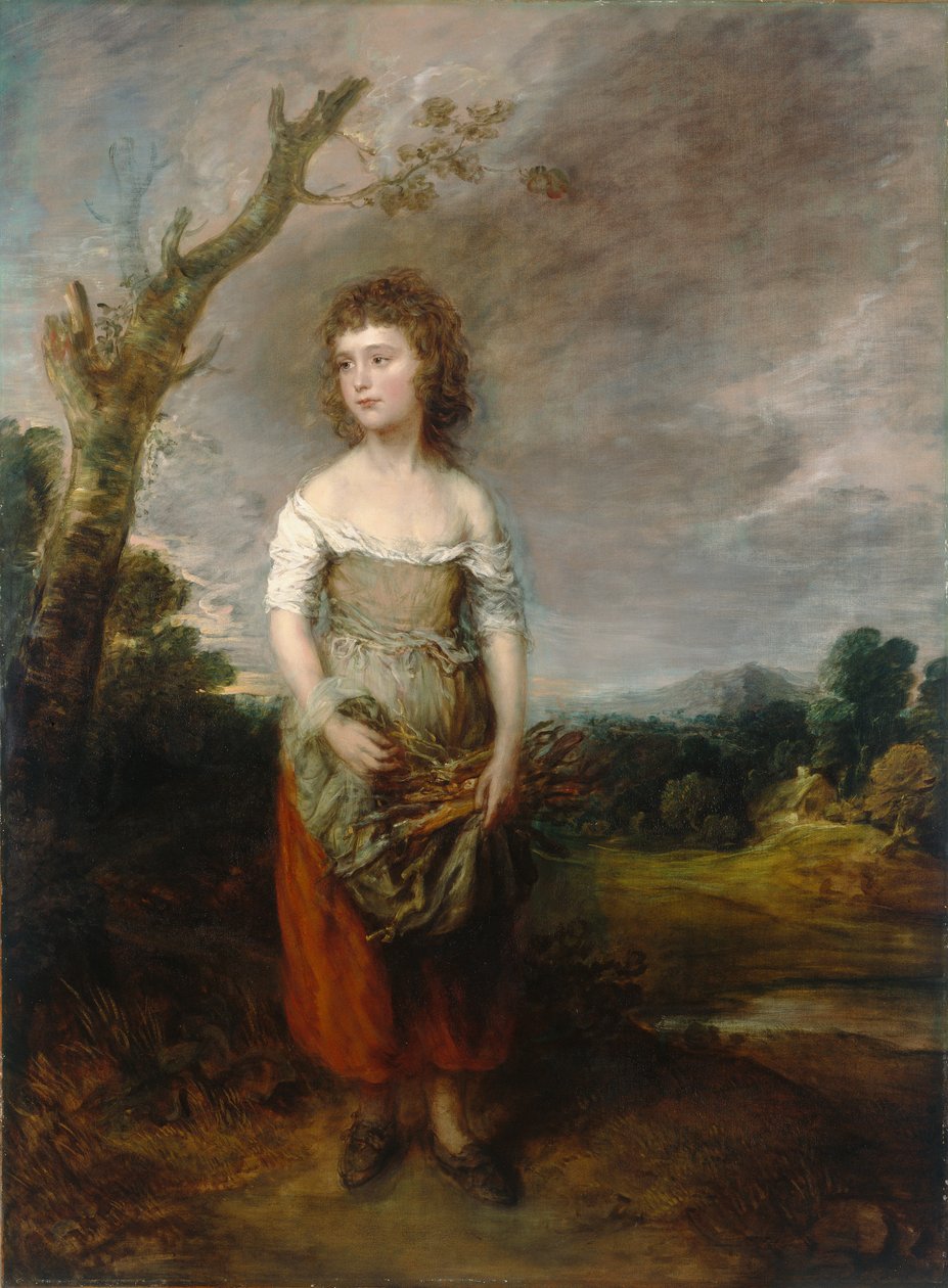 Talonpoikatyttö kokoaa peikkoja metsään tekijältä Thomas Gainsborough