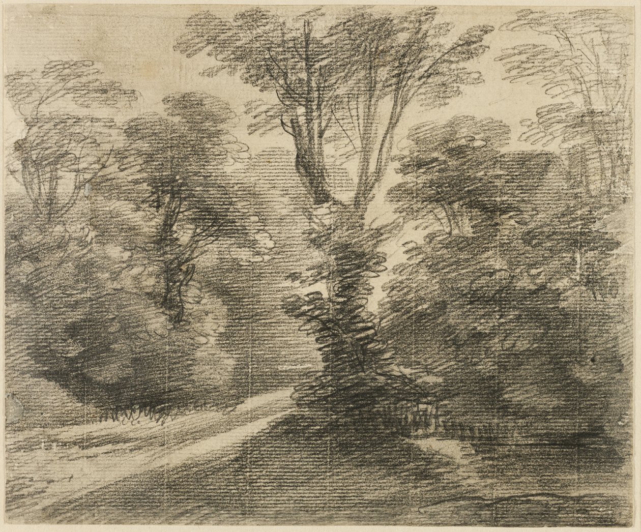 Auringon valaisema polku metsän läpi tekijältä Thomas Gainsborough