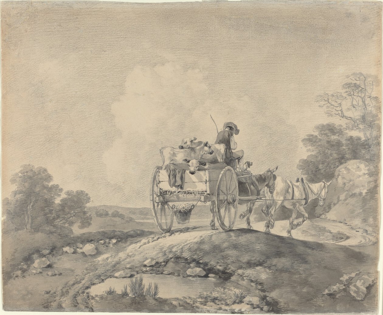 Drover vasikoiden kanssa maakärryssä tekijältä Thomas Gainsborough