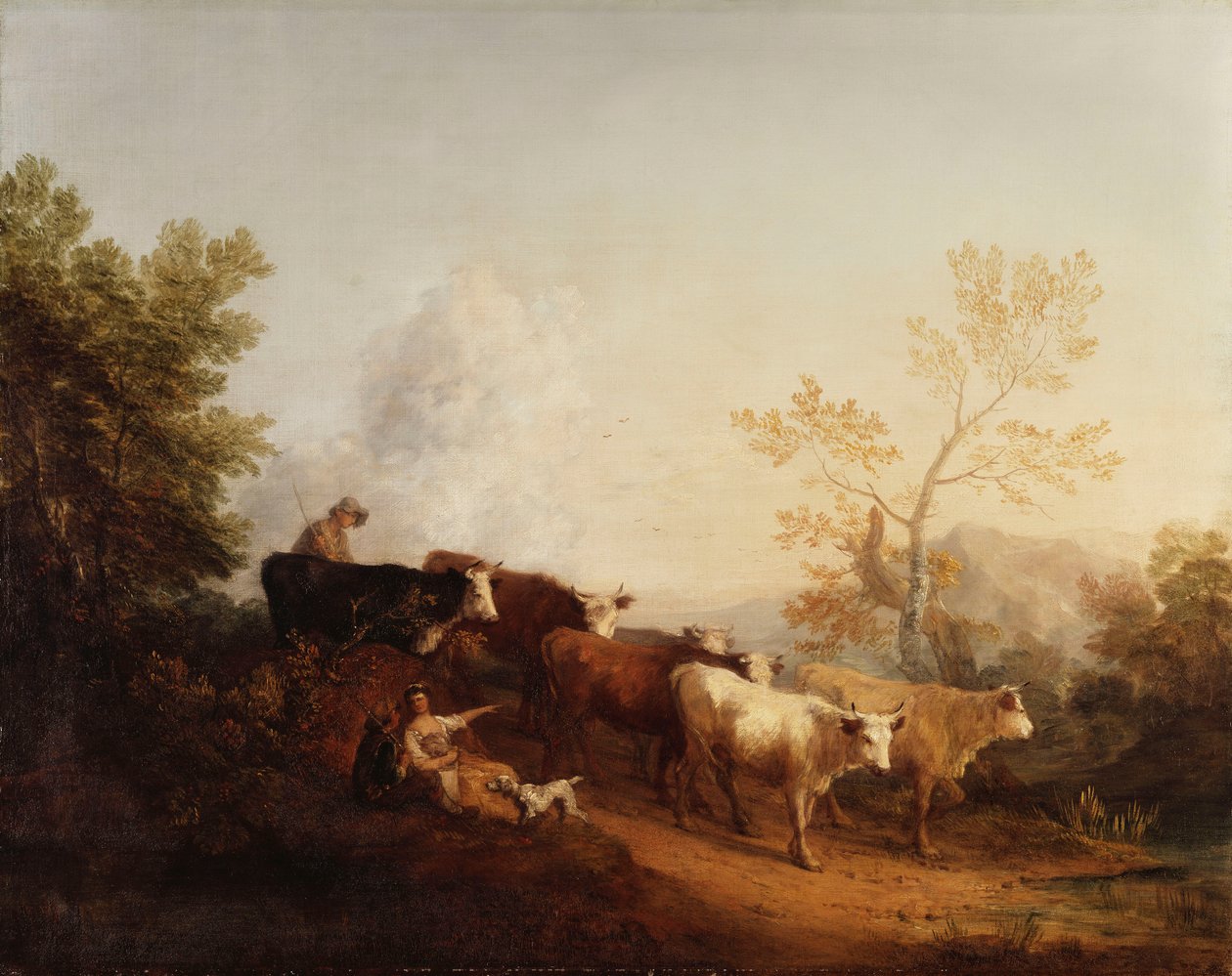 Ilta; Maisema, jossa karja palaa kotiin, tekijältä Thomas Gainsborough