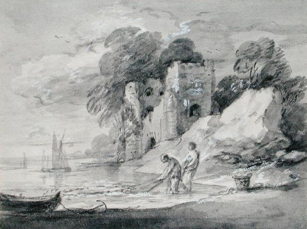 Seinen verkon vetäminen tekijältä Thomas Gainsborough