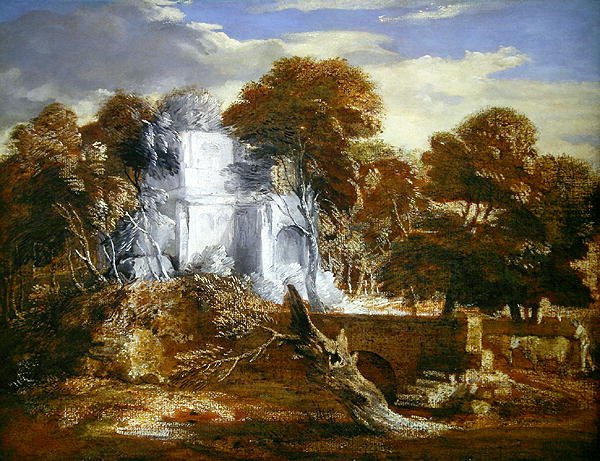 Maisema, jossa on hahmo ja karjaa (öljy kankaalle) tekijältä Thomas Gainsborough