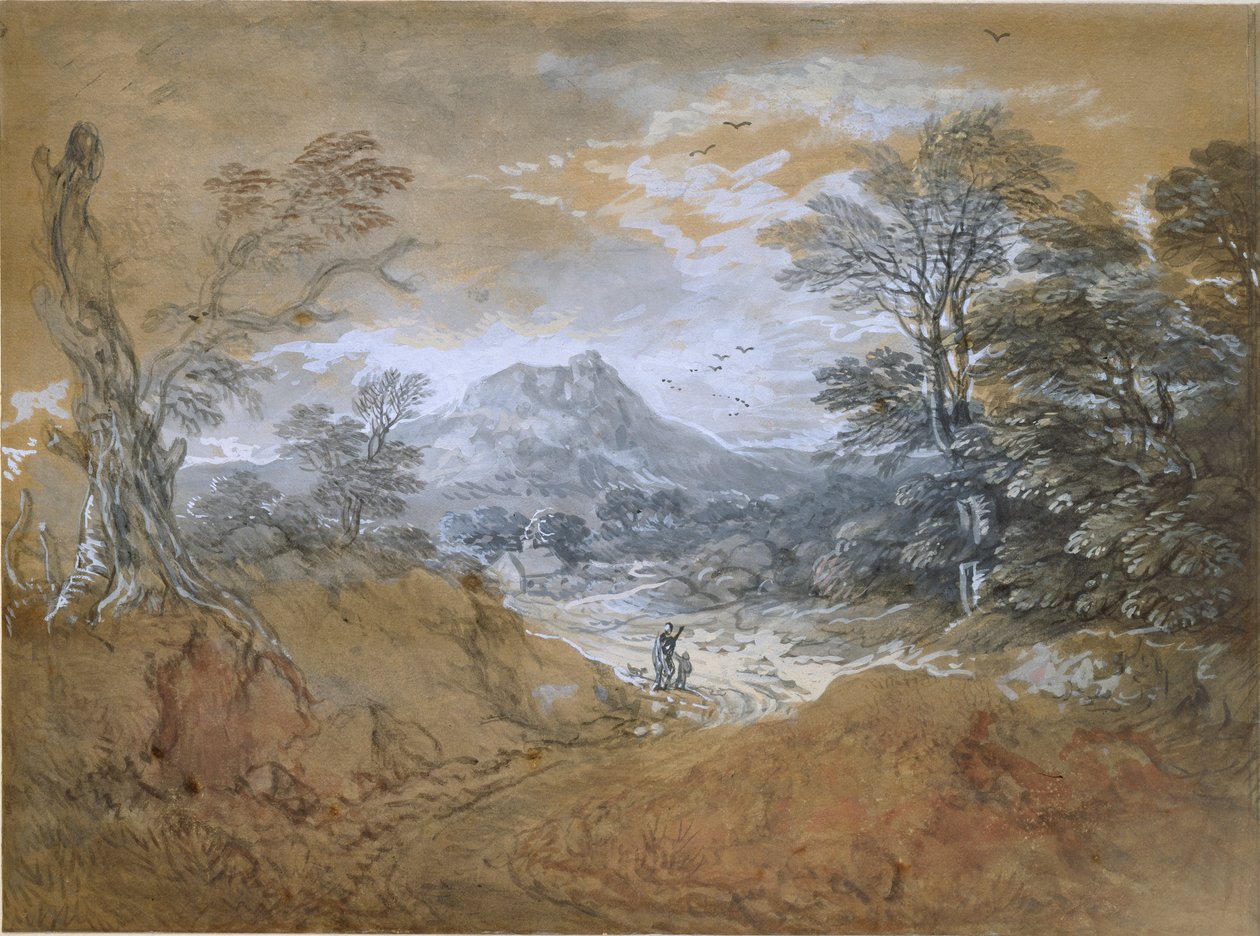 Maisema tiellä metsän reunalla, 1760-1765 tekijältä Thomas Gainsborough