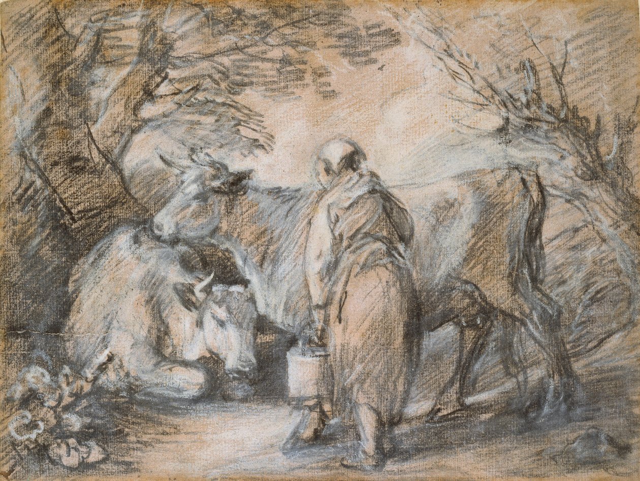 Lypsyneito kahdella lehmällä, 1700-luvun puoliväli tekijältä Thomas Gainsborough