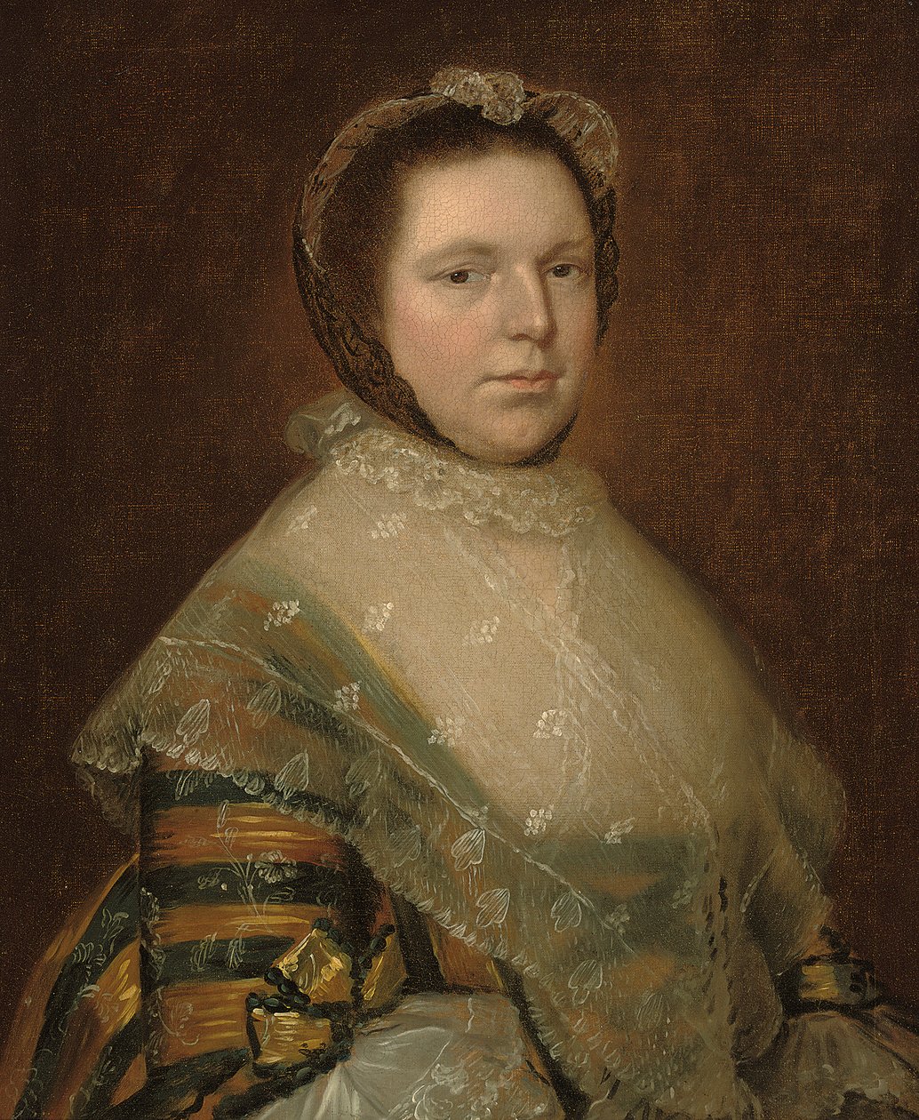 Elizabeth Prowsen muotokuva, puolipitkä, sinisessä ja kultaisessa mekossa tekijältä Thomas Gainsborough