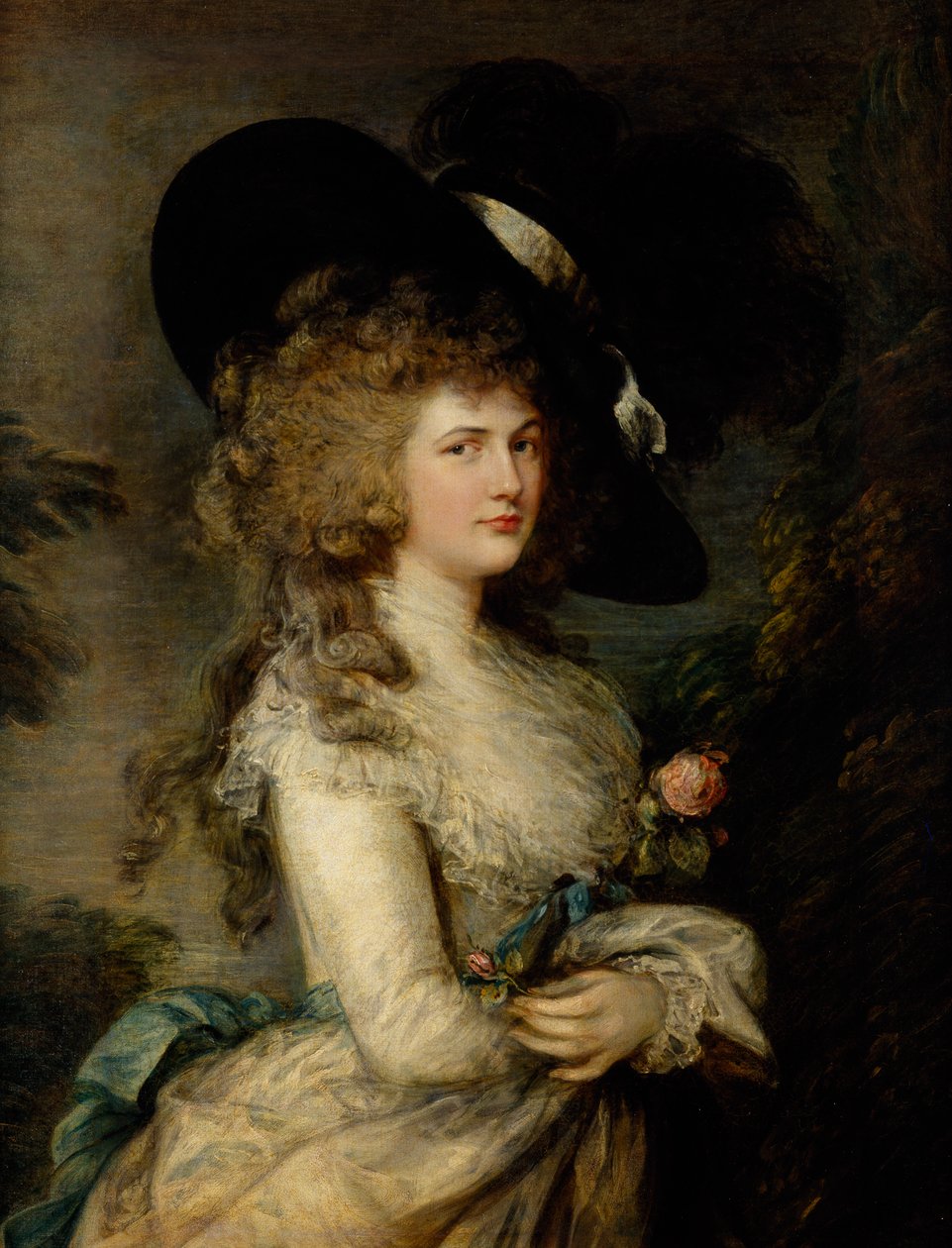 Georgianan, Devonshiren herttuattaren muotokuva, n. 1785-1787 (öljy kankaalle) tekijältä Thomas Gainsborough