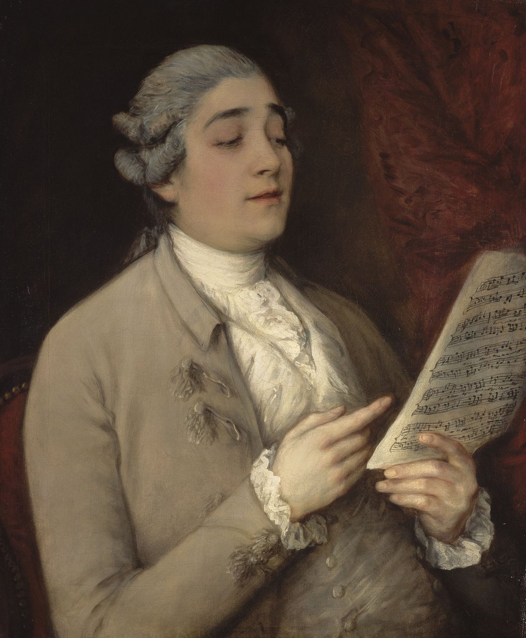 Giusto Ferdinando Tenduccin muotokuva 1736-1790, joka tunnetaan nimellä il Senesino, noin 1770. tekijältä Thomas Gainsborough